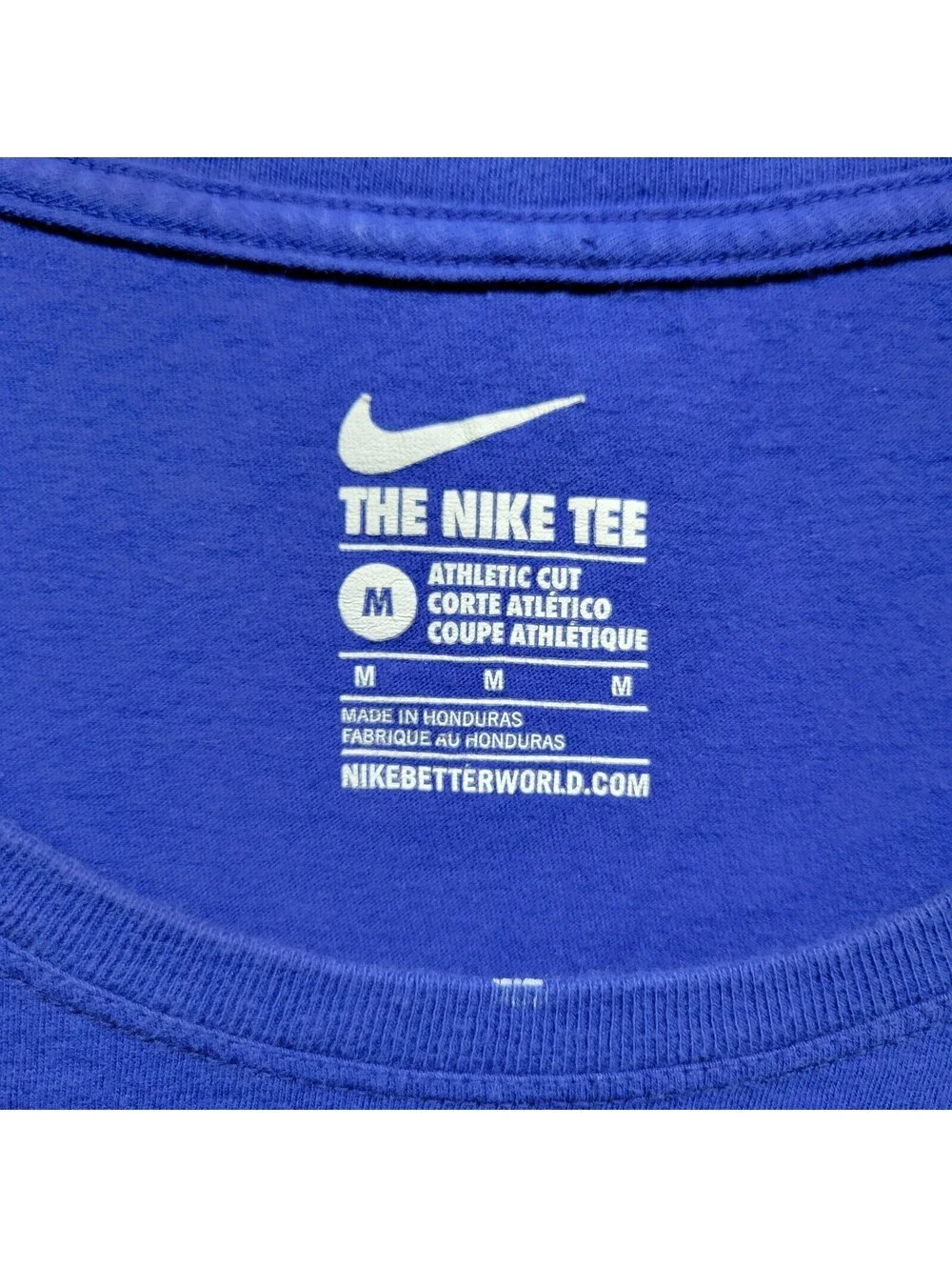 Nike Womens Just Do It Blue T-shirt Sz M Short Sleeve Polka Dots